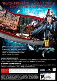 Box back cover for Bayonetta on the Microsoft Windows.