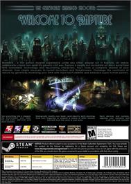 Box back cover for BioShock on the Microsoft Windows.