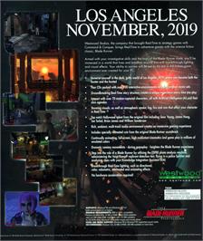 Box back cover for Blade Runner on the Microsoft Windows.