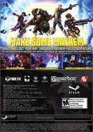 Box back cover for Borderlands 3 (Ultimate Edition) on the Microsoft Windows.