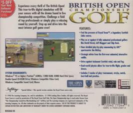Box back cover for British Open Championship Golf on the Microsoft Windows.