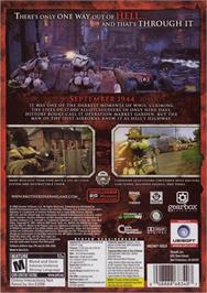 Box back cover for Brothers in Arms - Hell's Highway on the Microsoft Windows.