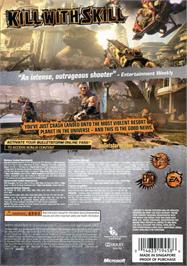 Box back cover for Bulletstorm on the Microsoft Windows.