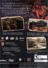 Box back cover for Call of Duty on the Microsoft Windows.