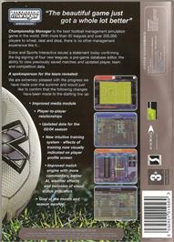 Box back cover for Championship Manager - Season 03/04 on the Microsoft Windows.
