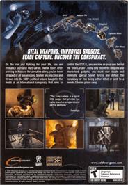 Box back cover for Cold War on the Microsoft Windows.