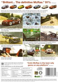 Box back cover for Colin McRae Rally 04 on the Microsoft Windows.