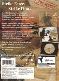 Box back cover for Commandos - Strike Force on the Microsoft Windows.