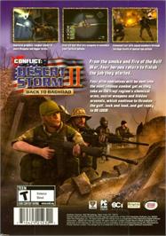 Box back cover for Conflict - Desert Storm 2 - Back to Baghdad on the Microsoft Windows.