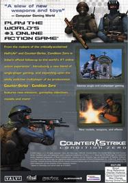 Box back cover for Counter-Strike - Condition Zero on the Microsoft Windows.