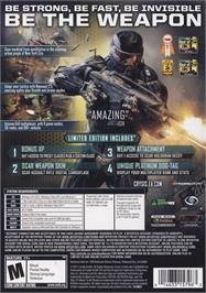 Box back cover for Crysis 2 (Limited Edition) on the Microsoft Windows.