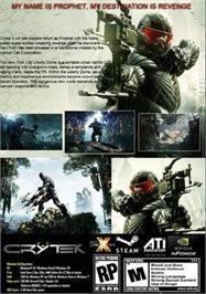 Box back cover for Crysis 3 on the Microsoft Windows.