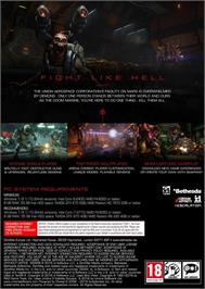 Box back cover for DOOM on the Microsoft Windows.