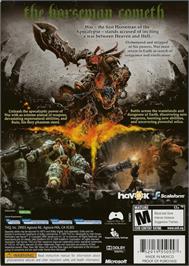 Box back cover for Darksiders on the Microsoft Windows.