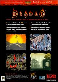 Box back cover for Diablo on the Microsoft Windows.