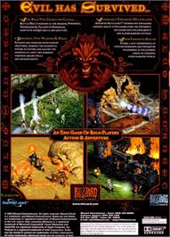 Box back cover for Diablo 2 on the Microsoft Windows.