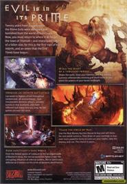 Box back cover for Diablo 3 on the Microsoft Windows.