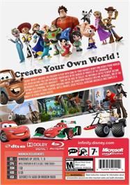 Box back cover for Disney Infinity on the Microsoft Windows.