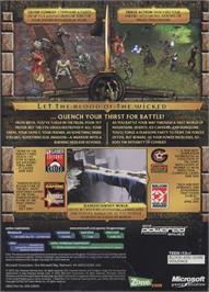 Box back cover for Dungeon Siege on the Microsoft Windows.