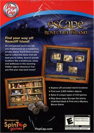 Box back cover for Escape Rosecliff Island on the Microsoft Windows.