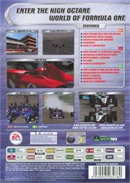 Box back cover for F1 2002 on the Microsoft Windows.