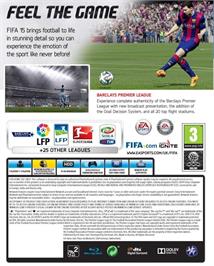 Box back cover for FIFA 15 (Ultimate Team Edition) on the Microsoft Windows.