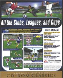 Box back cover for FIFA 99 on the Microsoft Windows.