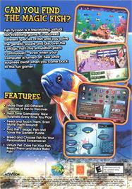 Box back cover for Fish Tycoon on the Microsoft Windows.