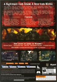 Box back cover for Gears of War on the Microsoft Windows.