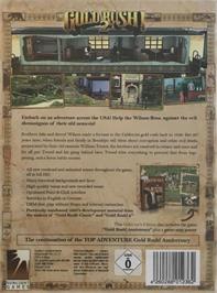 Box back cover for Gold Rush! on the Microsoft Windows.