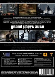 Box back cover for Grand Theft Auto IV on the Microsoft Windows.