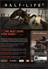 Box back cover for Half-Life 2 on the Microsoft Windows.