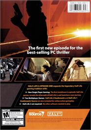 Box back cover for Half-Life 2 - Episode One on the Microsoft Windows.