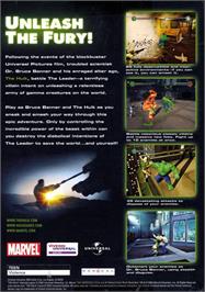 Box back cover for Hulk on the Microsoft Windows.