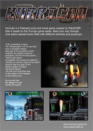 Box back cover for Hurrican on the Microsoft Windows.