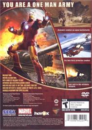 Box back cover for Iron Man on the Microsoft Windows.