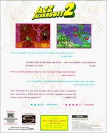 Box back cover for Jazz Jackrabbit 2 on the Microsoft Windows.