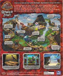 Box back cover for Jurassic Park 3 - Danger Zone! on the Microsoft Windows.