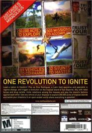 Box back cover for Just Cause on the Microsoft Windows.