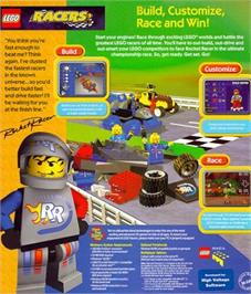 Box back cover for LEGO Racers on the Microsoft Windows.