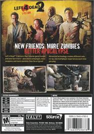 Box back cover for Left 4 Dead 2 on the Microsoft Windows.