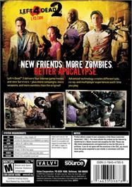 Box back cover for Left 4 Dead 2 on the Microsoft Windows.