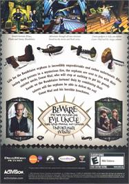 Box back cover for Lemony Snicket's A Series of Unfortunate Events on the Microsoft Windows.