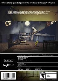 Box back cover for Little Nightmares on the Microsoft Windows.