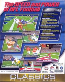 Box back cover for Madden NFL 2000 on the Microsoft Windows.