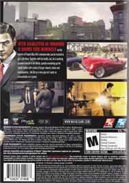 Box back cover for Mafia 2 on the Microsoft Windows.