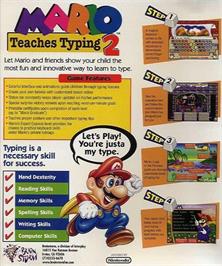Box back cover for Mario Teaches Typing 2 on the Microsoft Windows.