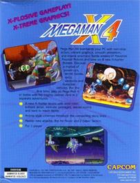 Box back cover for Mega Man X4 on the Microsoft Windows.