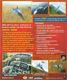 Box back cover for MiG-29 Fulcrum on the Microsoft Windows.