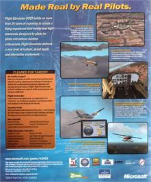 Box back cover for Microsoft Flight Simulator 2002 on the Microsoft Windows.
